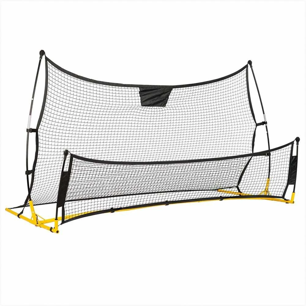 Neo-Sport Futbolo atmušėjo tinklas, 210 x 120 x 35 cm, treniruočių atmušėjas futbolui, atmušėjo tinklas futbolo treniruotėms, dvipusis atmušėjas, nešiojamas futbolo atmušėjas