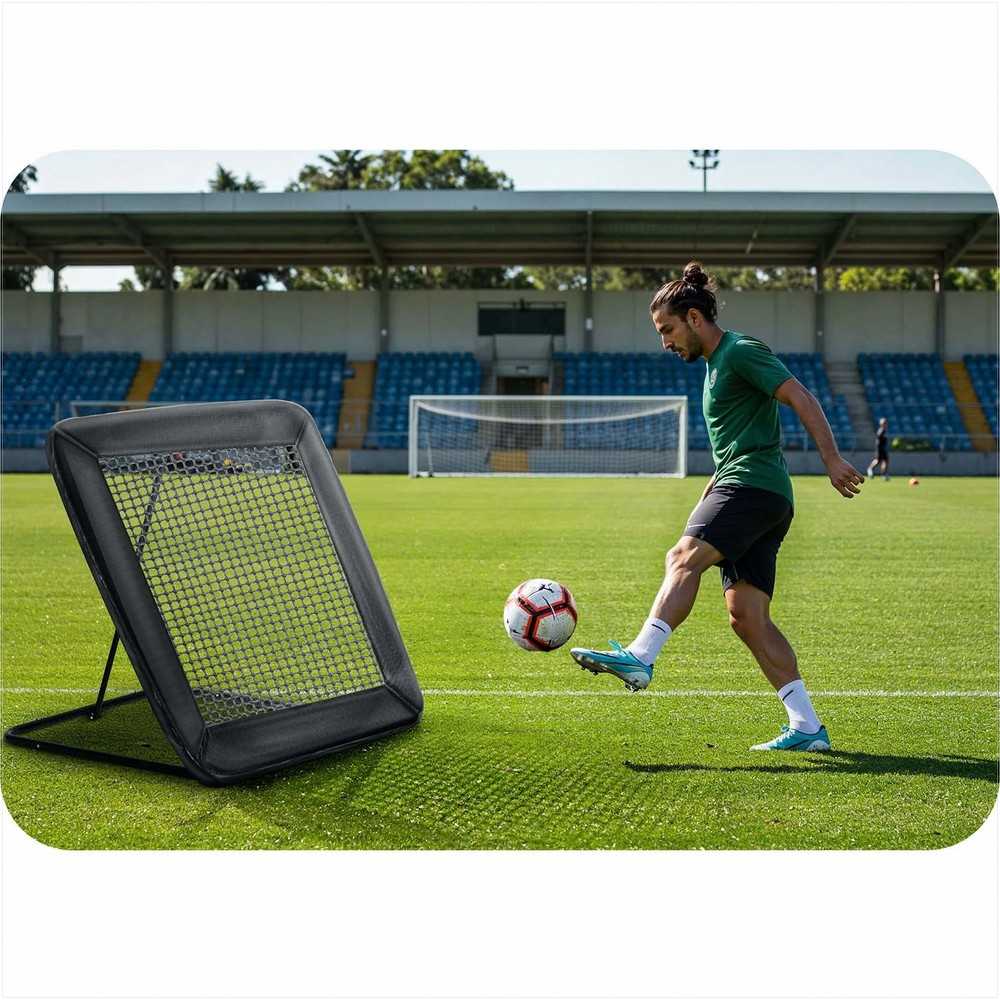 Neo-Sport Futbolo atmušėjo tinklas, treniruočių vartai futbolui, 122 x 120 cm, nešiojama futbolo treniruočių įranga, futbolo treniruočių pagalbinė priemonė