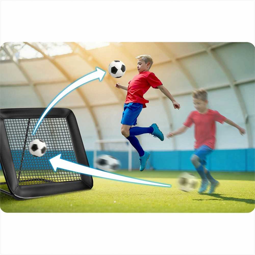 Neo-Sport Futbolo atmušėjo tinklas, treniruočių vartai futbolui, 122 x 120 cm, nešiojama futbolo treniruočių įranga, futbolo treniruočių pagalbinė priemonė