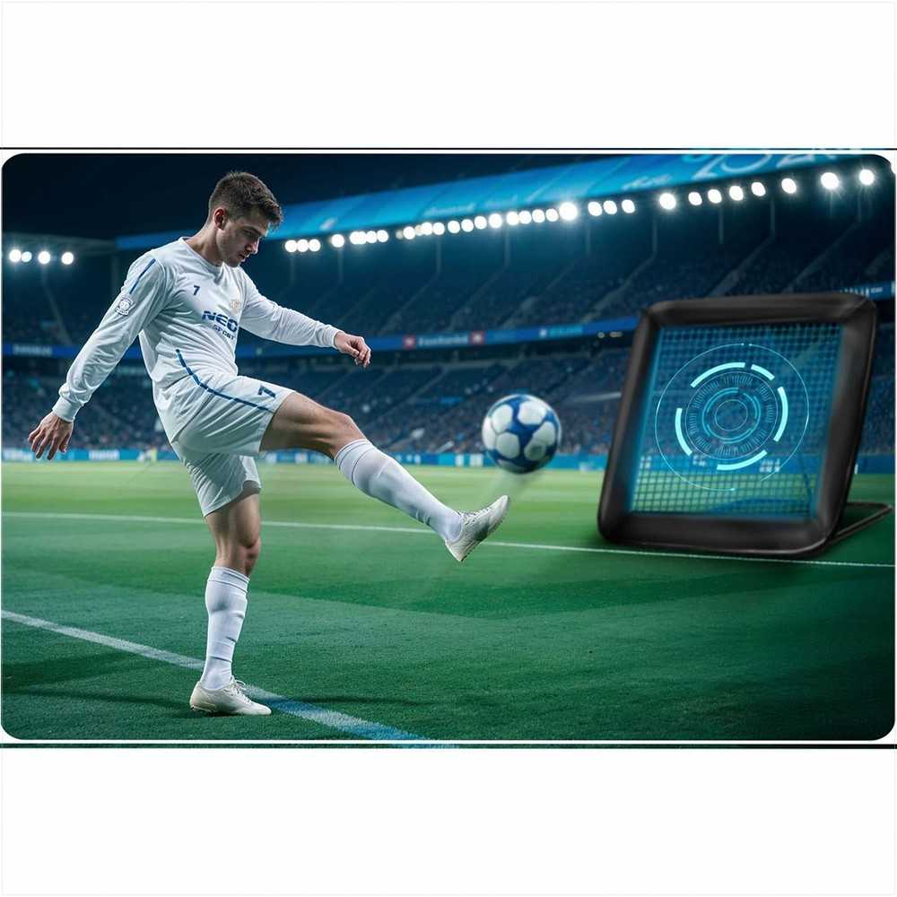 Neo-Sport Futbolo atmušėjo tinklas, treniruočių vartai futbolui, 122 x 120 cm, nešiojama futbolo treniruočių įranga, futbolo treniruočių pagalbinė priemonė