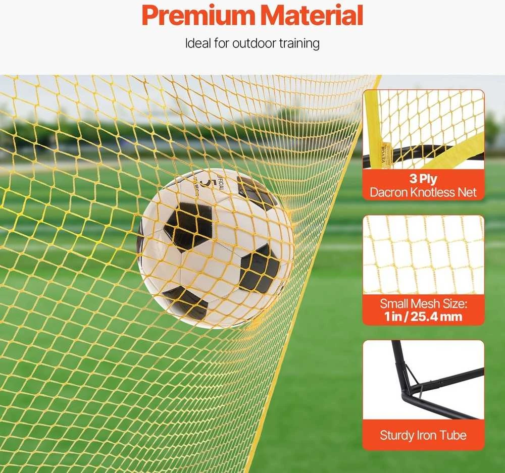 Futbolo atmušimo tinklas 2.13x2.13 m, nešiojamas treniruočių tinklas, futbolo vartų tinklas, treniruoklis su krepšiu