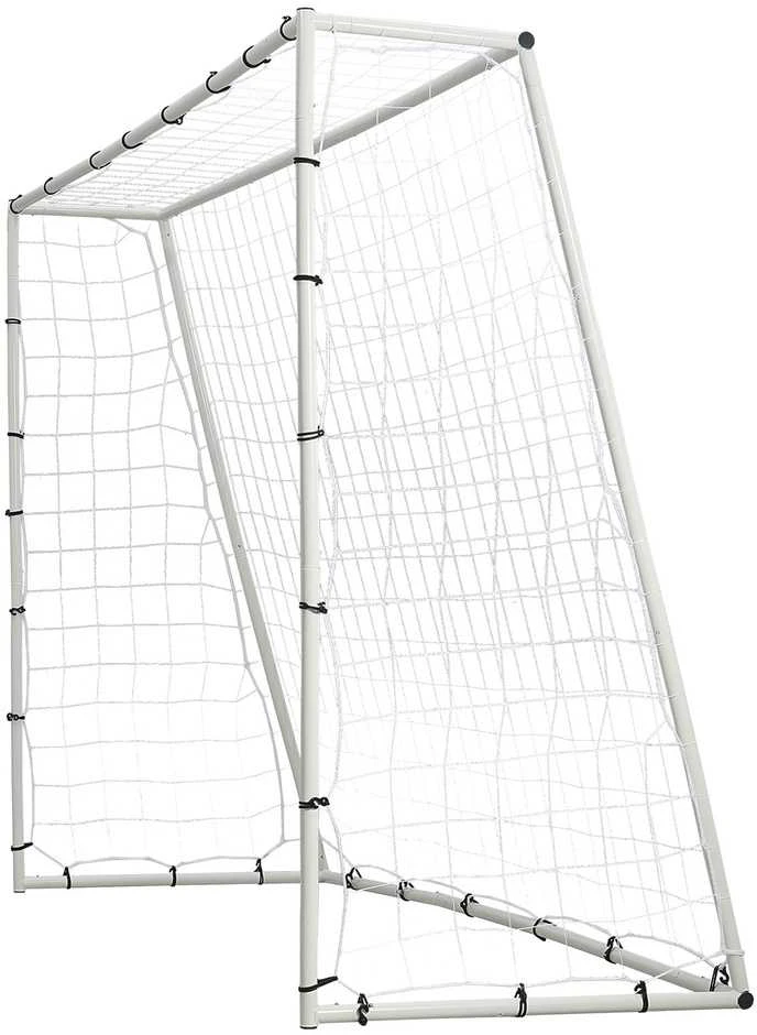 Futbolo atmušimo treniruoklis, 8x6 pėdų geležinis, dvipusis tinklas, vartų treniruotėms, kiemo, solo pratimams, perdavimų tobulinimui