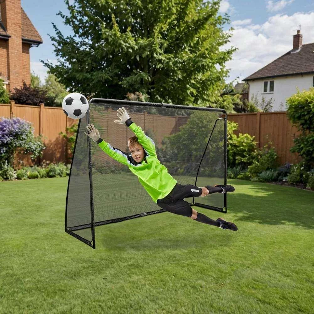 Futbolo vartai 180 x 120 cm, nešiojami, treniruočių, vaikams, plieniniai, juodi, futbolo varteliai, mini vartai