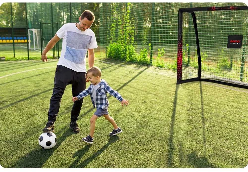 Futbolo vartai 180x120x60 cm, su patvariu tinklu, lengvai surenkami, lauko futbolo vartai, vaikų futbolo tinklas