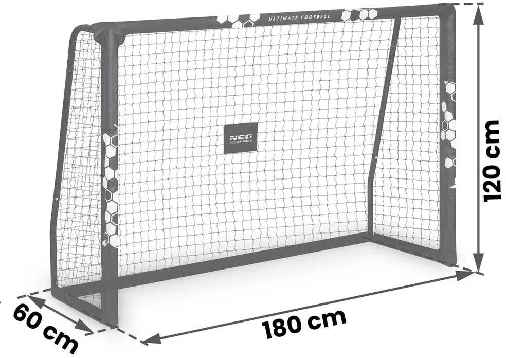Futbolo vartai 180x120x60 cm, su plieniniu rėmu, lengvas surinkimas, futbolo vartai, sodo futbolo vartai