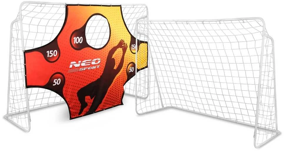 Futbolo vartai 245x155x80cm su taikinio kilimėliu, didelio dydžio, lauko futbolo vartai, vaikiški futbolo vartai