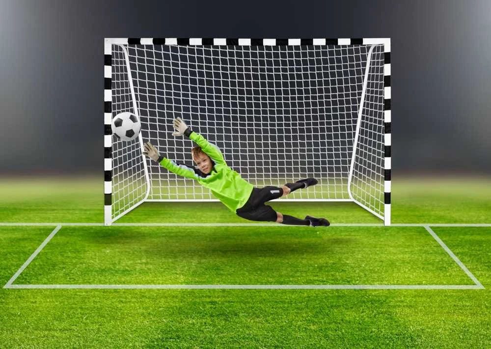 Futbolo vartai 300 x 200 cm, PRO, balti ir juodi, laisvalaikiui, sodui, nešiojami, mini futbolo vartai