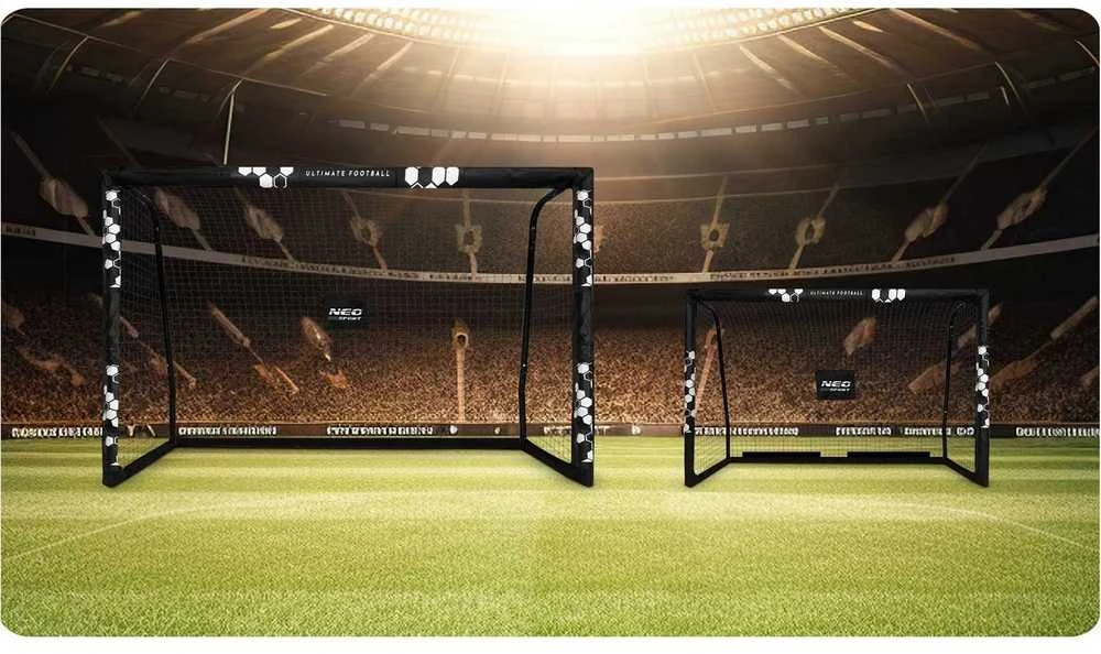 Futbolo vartai 3.00 x 2.00 x 1.20 metrų, su plieniniu rėmu, lengvai surenkami, futbolo vartai lauke, futbolo vartai