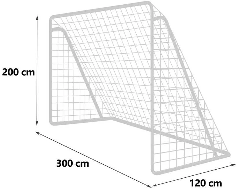 Futbolo vartai 300x200x120cm, futbolo vartai lauke, dideli futbolo vartai, plieno rėmo vartai, sodo futbolo tinklas