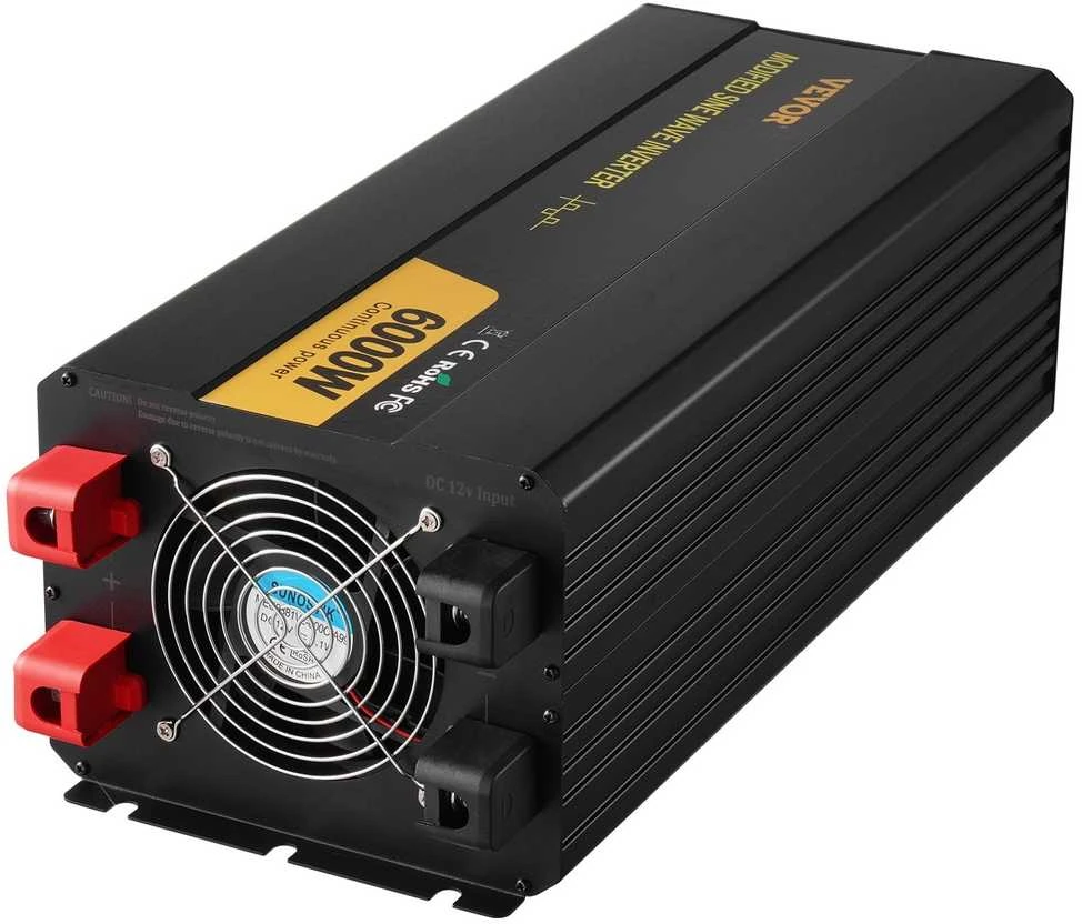 Galingas 6000W įtampos keitiklis 12V į 230V LCD, avarinis inverteris automobiliui, keitiklis iš DC į AC