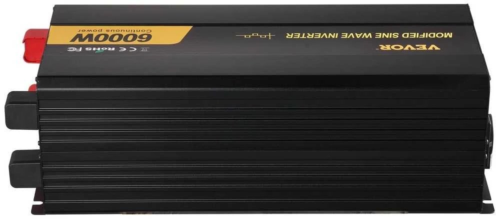 Galingas 6000W įtampos keitiklis 12V į 230V LCD, avarinis inverteris automobiliui, keitiklis iš DC į AC