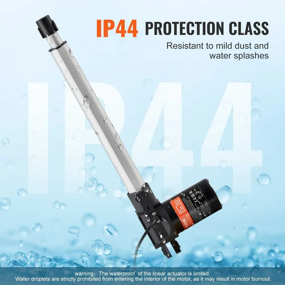 Galingas tiesinis pavaros mechanizmas, 12 colių eiga, 6000 N jėga, IP44 apsauga