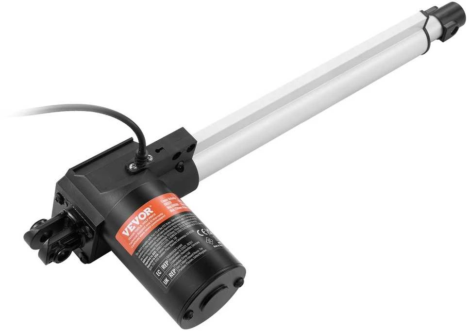 Galingas tiesinis pavaros mechanizmas, 12 colių eiga, 6000 N jėga, IP44 apsauga