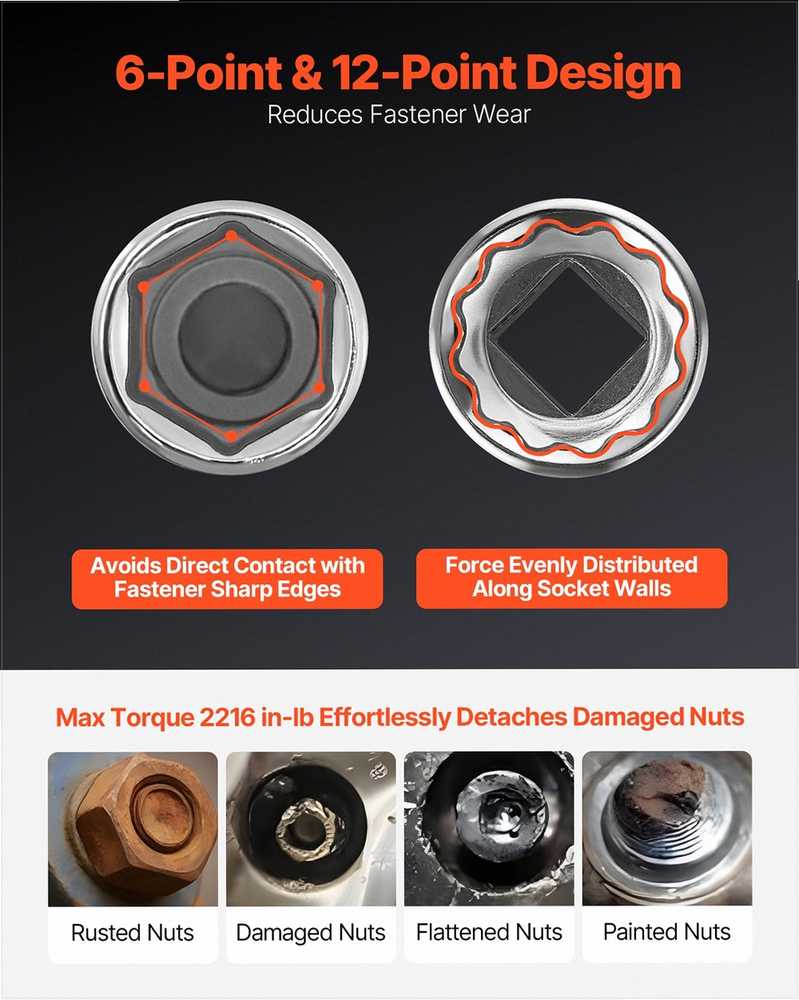 Galvučių rinkinys, 104 dalys, 9.5 mm jungtis, 6-24 mm, CR-V plienas, gilios ir standartinės galvutės, mechaniko įrankių komplektas su dėklu, automobilių remontui, chromuotas paviršius