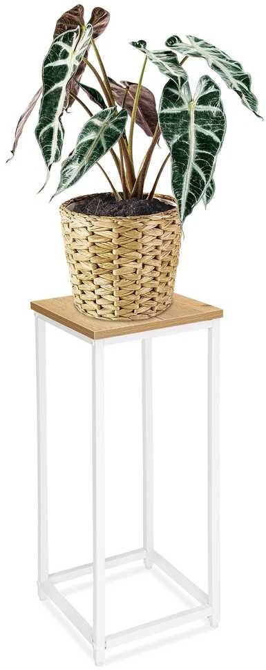 Gėlių stovas 63 cm, baltas, metalinis, augalų stovas, kambarinis, gėlėms eksponuoti, vazonams, dekoratyvinis