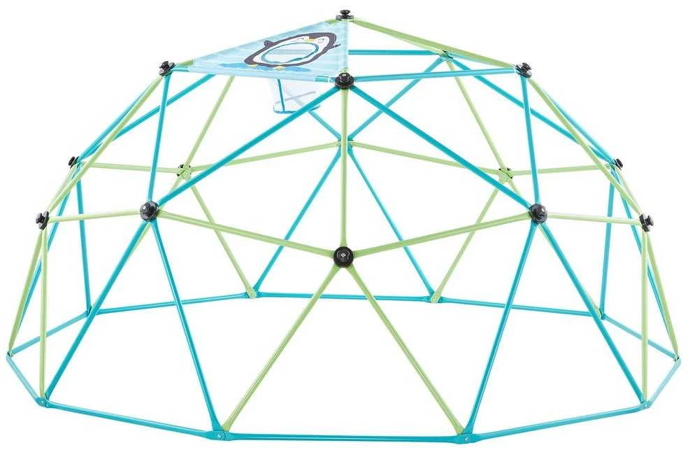 Geometrinė laipiojimo kupolas 305 cm, tvirta plieninė konstrukcija, vaikų laipiojimo rėmas su krepšiniu ir tinklu, lauko žaidimų aikštelė berniukams ir mergaitėms