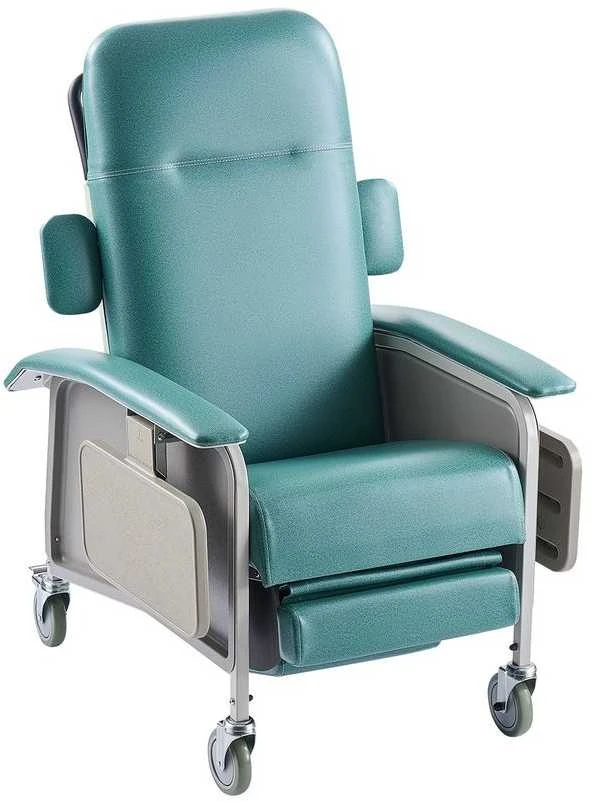 Geri kėdė-reklaineris, 4 padėčių medicininis reklaineris, Trendelenburgo kėdė su ratukais, paminkštinta geri kėdė ligoninei, slaugos namams, geriatrinei priežiūrai