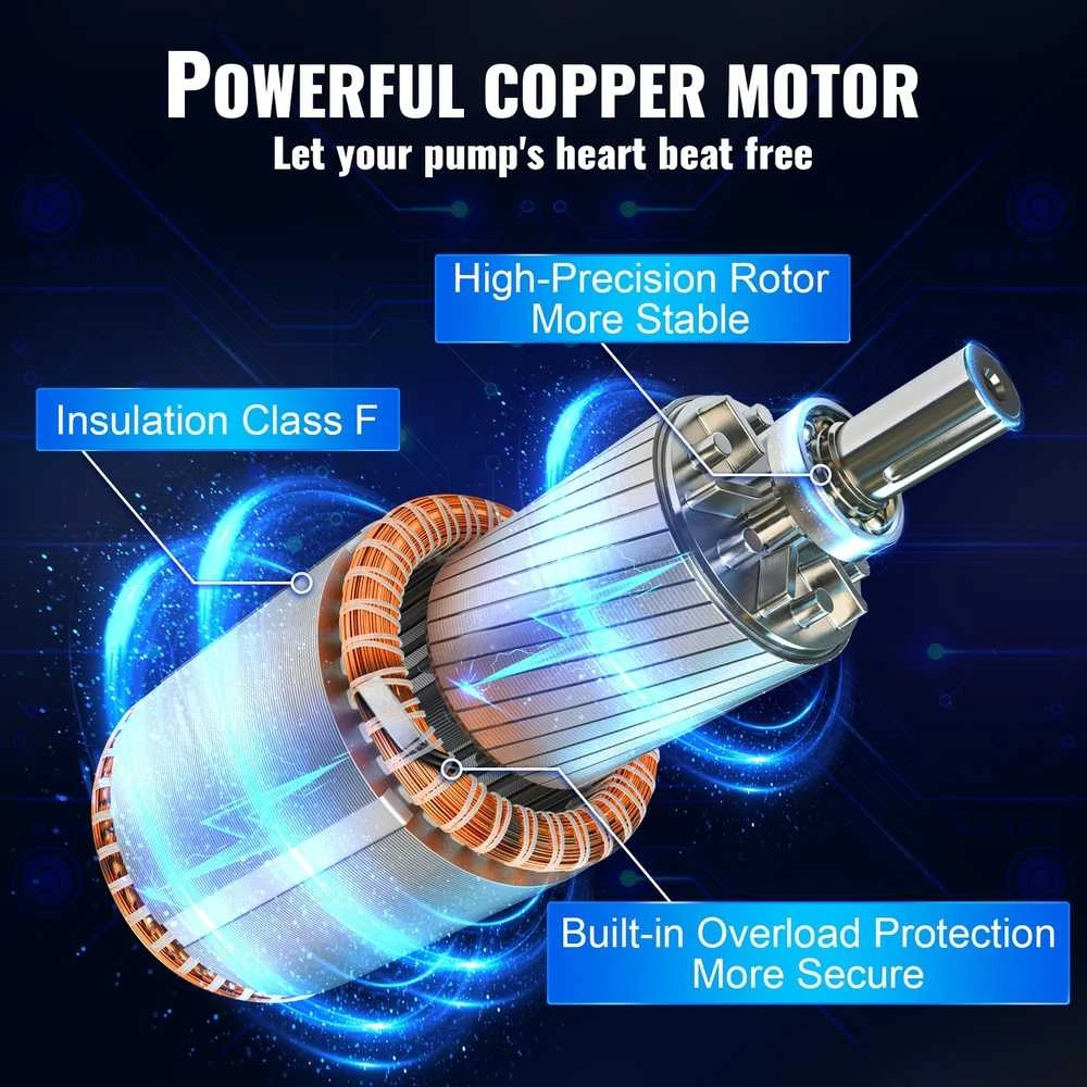 VEVOR Giluminis vandens siurblys, 370W 230V, nerūdijantis plienas