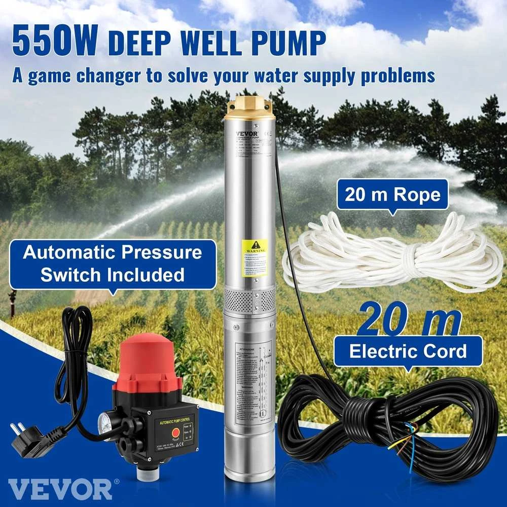 VEVOR Giluminis vandens siurblys 550W 230V