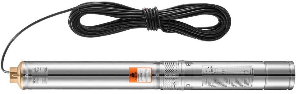 Giluminis siurblys 550W, nerūdijančio plieno, 65 l/min, vandens ištraukimui, šulinio siurblys, povandeninis