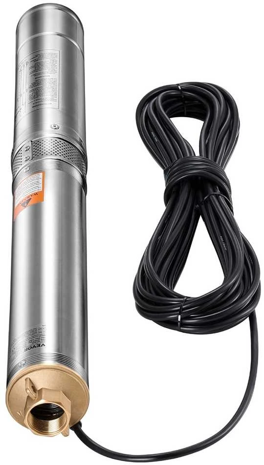 Giluminis siurblys 550W, nerūdijančio plieno, 65 l/min, vandens ištraukimui, šulinio siurblys, povandeninis