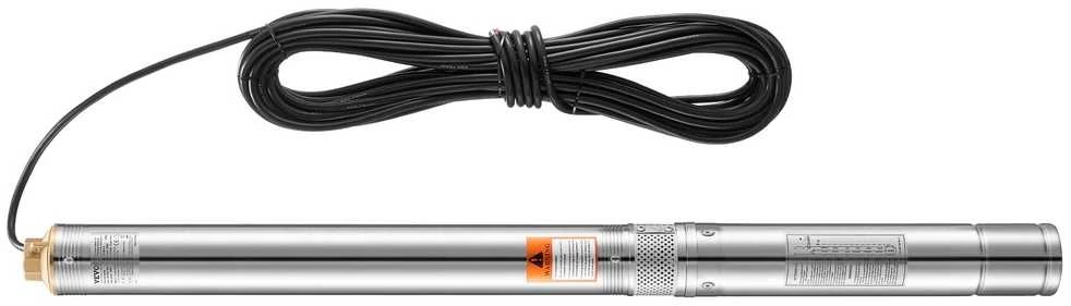 Giluminis siurblys 750W, nerūdijančio plieno, 65 l/min, vandens siurblys šuliniui, povandeninis