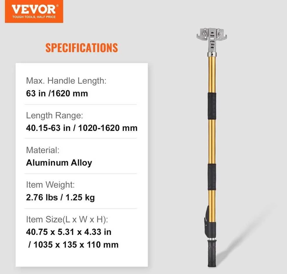 VEVOR Gipso kartono dėžutės laikiklis, 102-162 cm