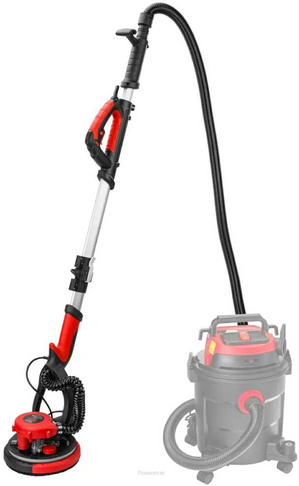 Red Technic Gipso šlifuoklis sienoms ir luboms, 2000W, su LED šviesa, teleskopine rankena, dulkių ištraukimu, gipso kartono šlifavimo mašina