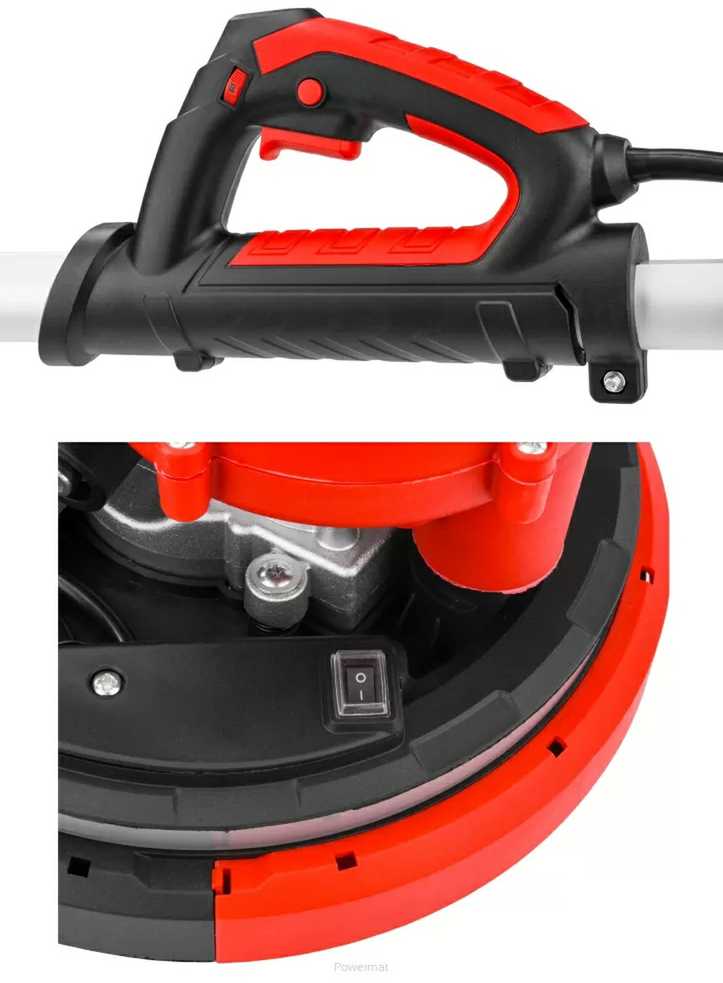 Red Technic Gipso šlifuoklis sienoms ir luboms, 2000W, su LED šviesa, teleskopine rankena, dulkių ištraukimu, gipso kartono šlifavimo mašina