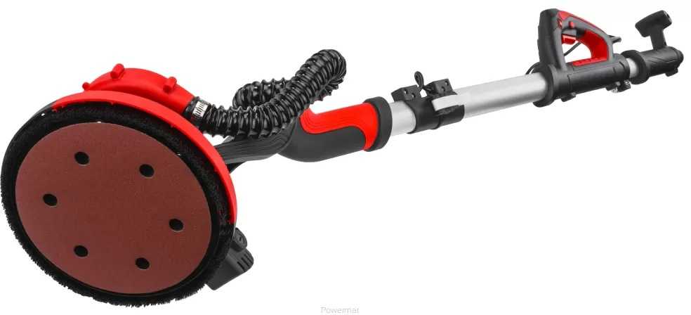 Red Technic Gipso šlifuoklis sienoms ir luboms, 2000W, su LED šviesa, teleskopine rankena, dulkių ištraukimu, gipso kartono šlifavimo mašina
