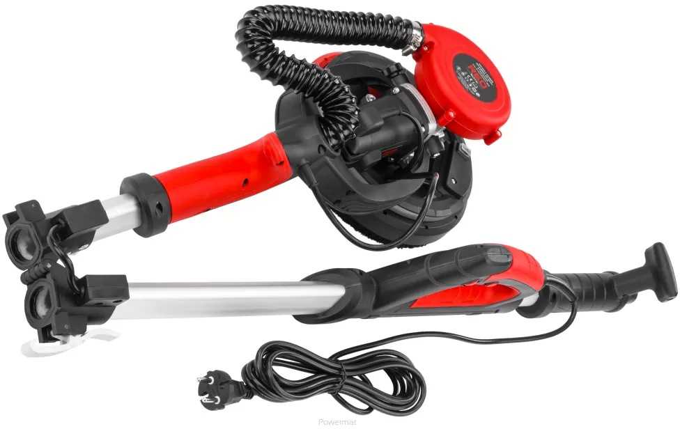 Red Technic Gipso šlifuoklis sienoms ir luboms, 2000W, su LED šviesa, teleskopine rankena, dulkių ištraukimu, gipso kartono šlifavimo mašina
