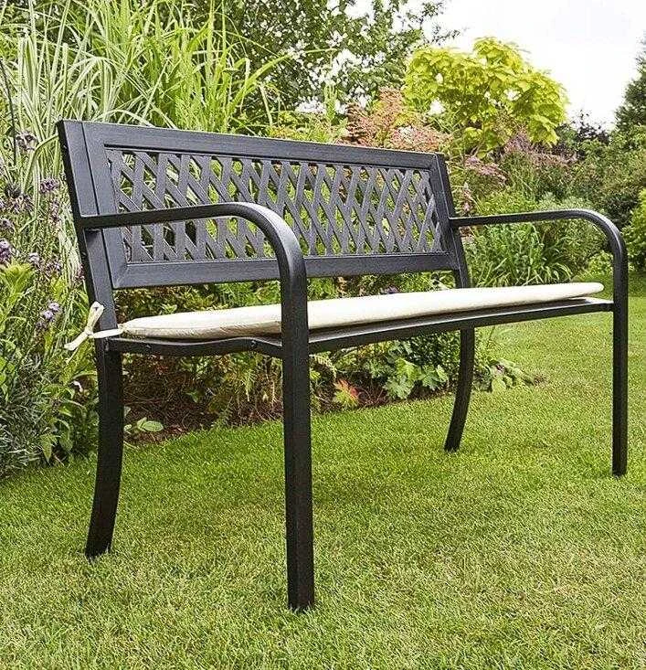 Gogarden Suoliukas su atlošu Go Garden, 125 x 56 cm, juodas