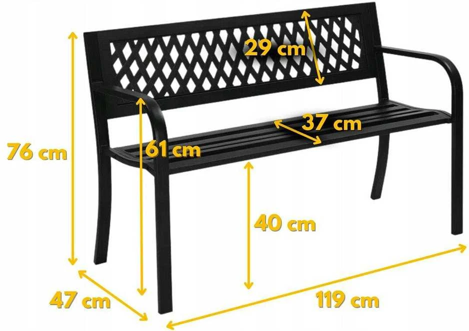 Gogarden Suoliukas su atlošu Go Garden, 125 x 56 cm, juodas