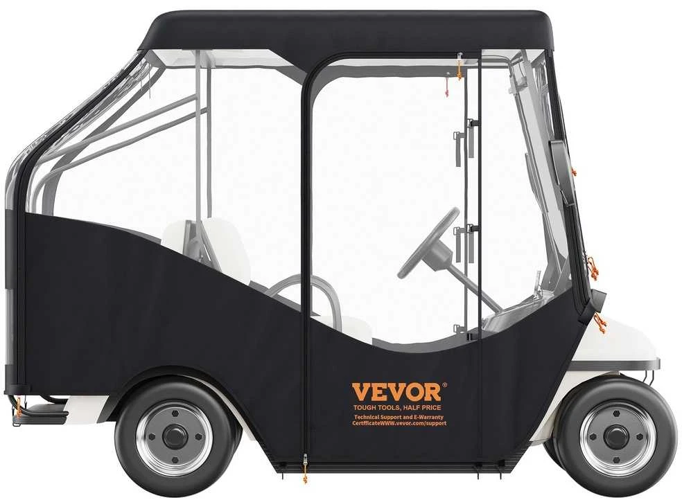 Golfo vežimėlio uždangalas 4 vietų, 420D poliesteris, skaidrūs langai, universalus, neperšlampamas, golfo automobilio uždanga, apsauga nuo lietaus