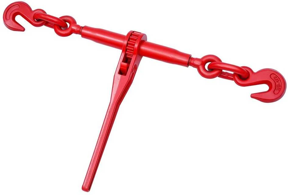 Grandinės įtempėjas su terkšle, 10 mm x 3 m G80 grandinės, didelio našumo įtempėjas, krovinių tvirtinimo grandinės įtempėjas, miško ruošos kėlimo įtempėjas