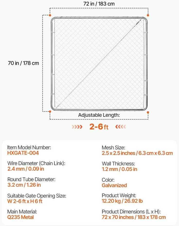 VEVOR Tvoros vartai sodo tinklui 92 x 122 cm