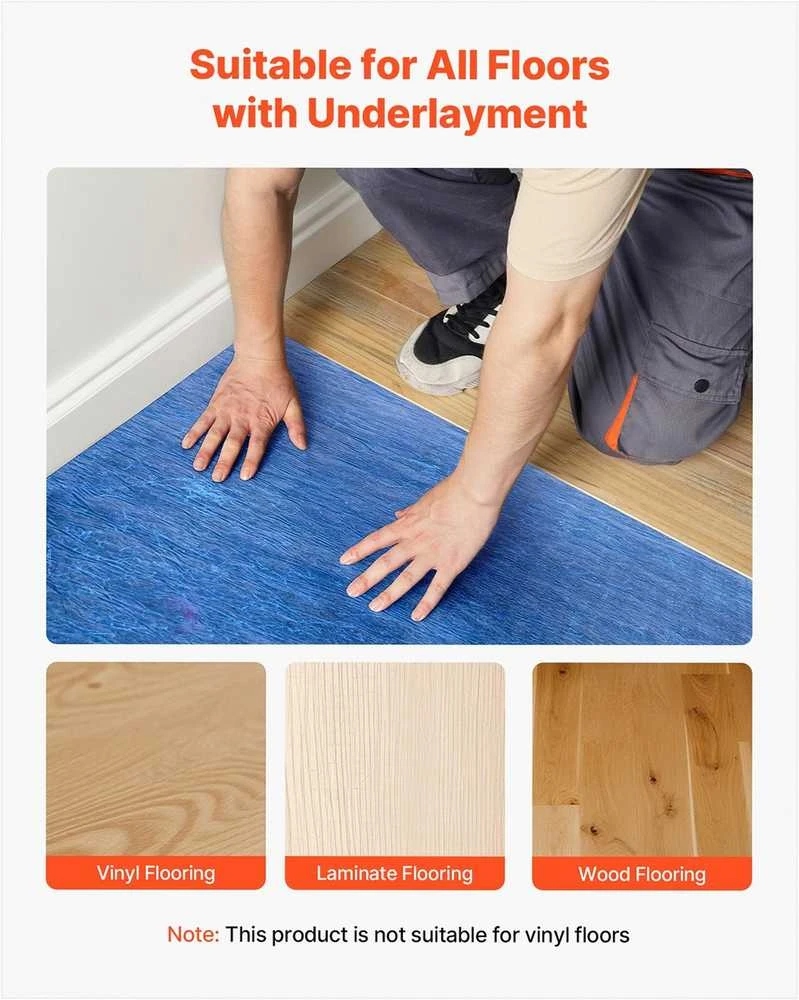 Grindų paklotas laminatui, 3 mm storio su garų barjeru, tvirtas garsą izoliuojantis sluoksnis, vinilinių ir medinių grindų paklotas, triukšmą slopinantis rulonas, grindų izoliacija