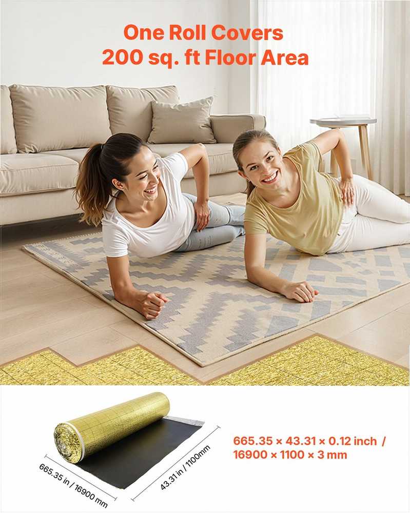VEVOR Grindų paklotas su garų barjeru 18,6 m²