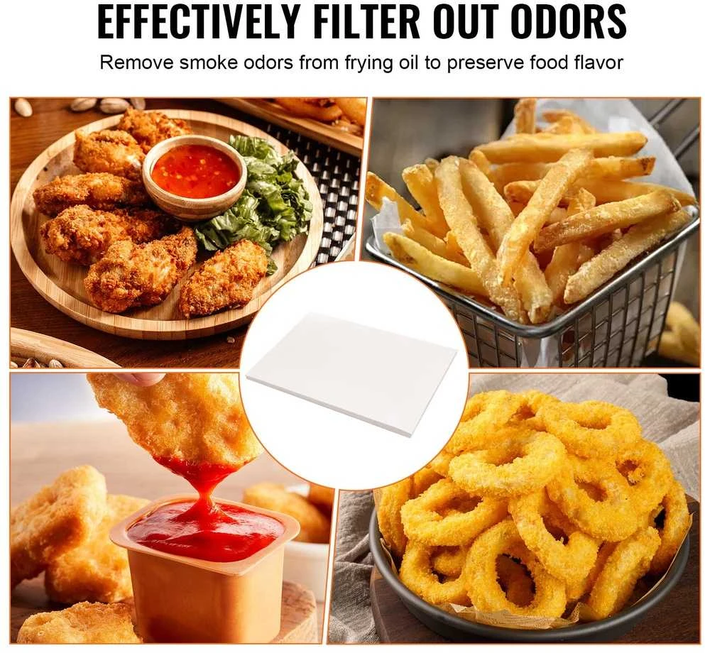 Gruzdintuvės filtro popierius, 100 lapų, komercinėms gruzdintuvėms, 25,7 x 16,9, aliejaus filtro popierius, pakaitiniai gruzdintuvės filtro lakštai