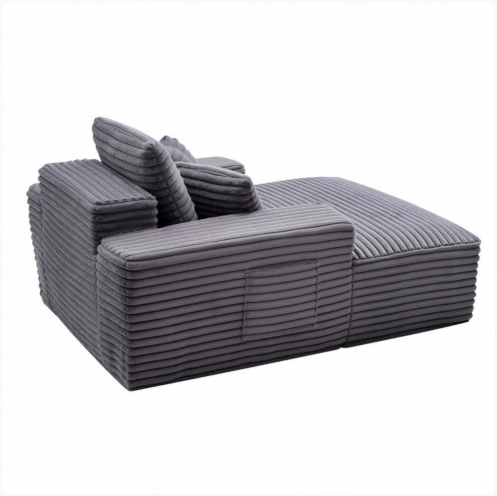 Gultas skaitymui ir poilsiui, modernus minkštas didelis fotelis su porankiais, gili sėdynė miegamoji sofa, poilsio baldas