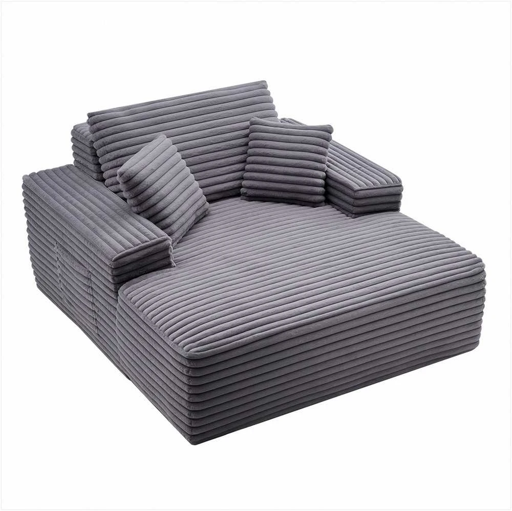Gultas skaitymui ir poilsiui, modernus minkštas didelis fotelis su porankiais, gili sėdynė miegamoji sofa, poilsio baldas