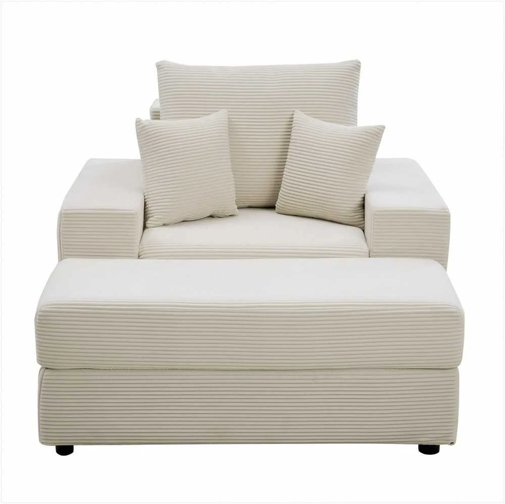 Gultas vidaus naudojimui, padidinta velvetinė skaitymo kėdė su pufu, gili sėdynė, modulinė sofa poilsiui, minkštas fotelis
