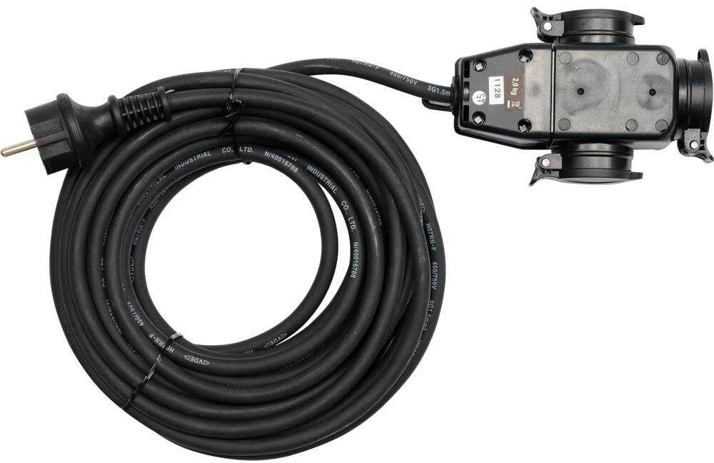 YATO ilgiklis su 3 lizdais 10m 3x1,5mm2 IP44 16A H07RN-F 8116