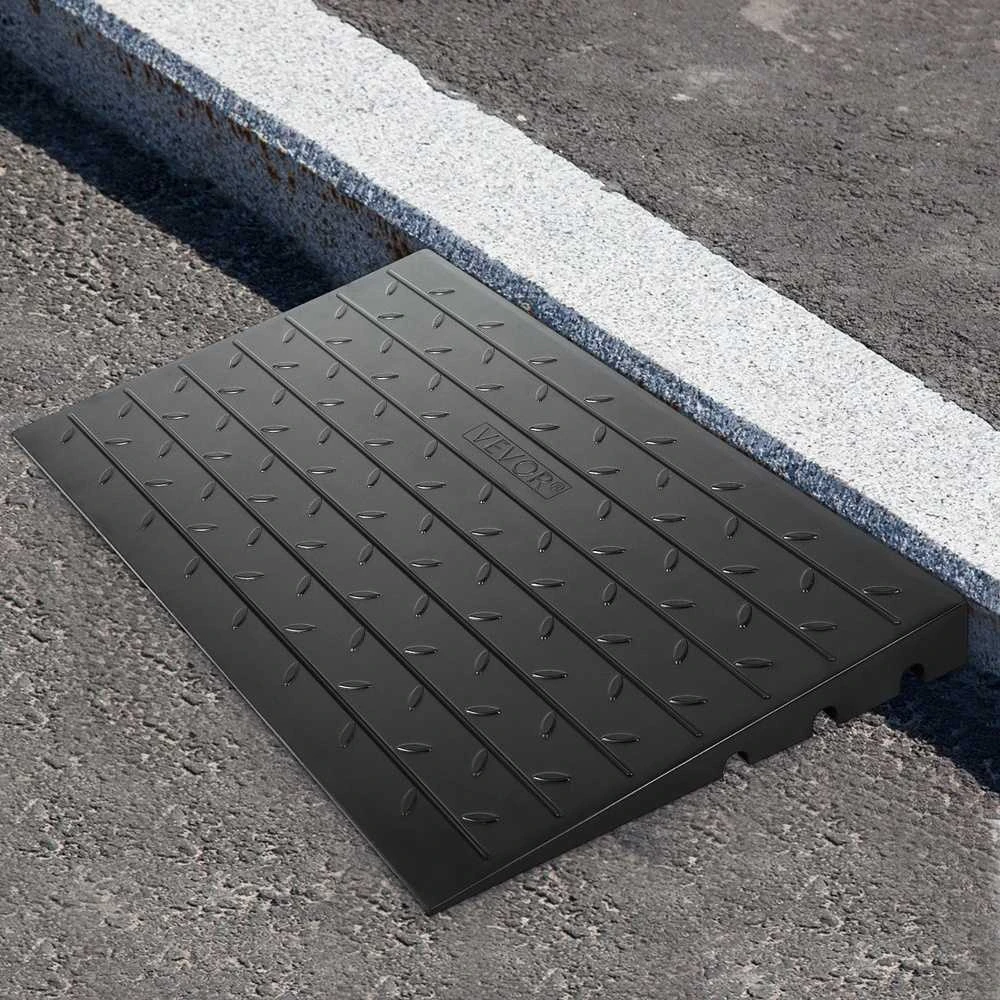 Guminė slenksčio rampa, 10.2 cm aukščio, 3 kanalų laido dangtis, didelio našumo neįgaliųjų vežimėlio rampa durims, paspirtuko prieigos rampa