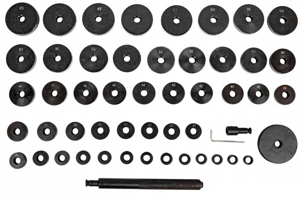 Guolių ir įvorių montavimo ir išmontavimo įrankių rinkinys, hidraulinio preso adapteriai 18-74 mm, 52 dalių guolių nuėmiklių rinkinys