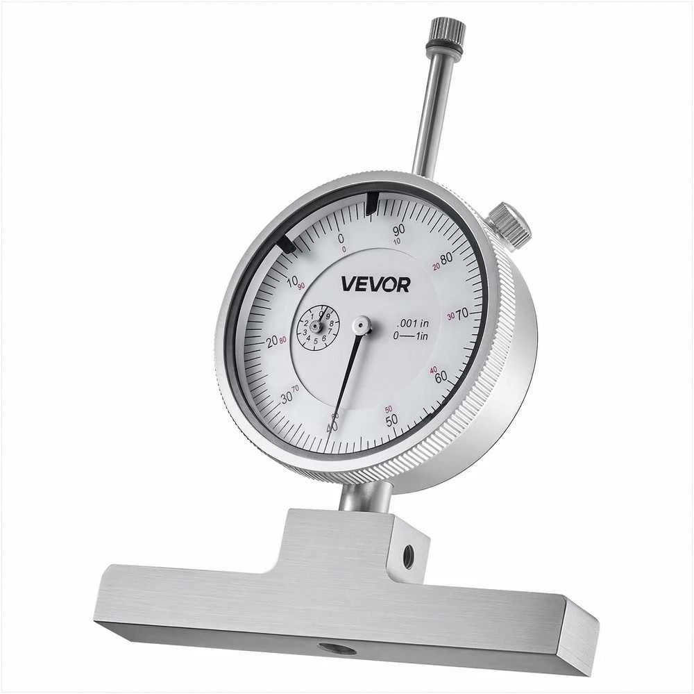 VEVOR Gylio mikrometro matuoklis griovelių, pakopų, skylių gyliui matuoti, tikslus mechaninis įrankis su 0-558.8 mm diapazonu, lengvai skaitoma skalė, gylio matavimo rinkinys, matavimo prietaisas