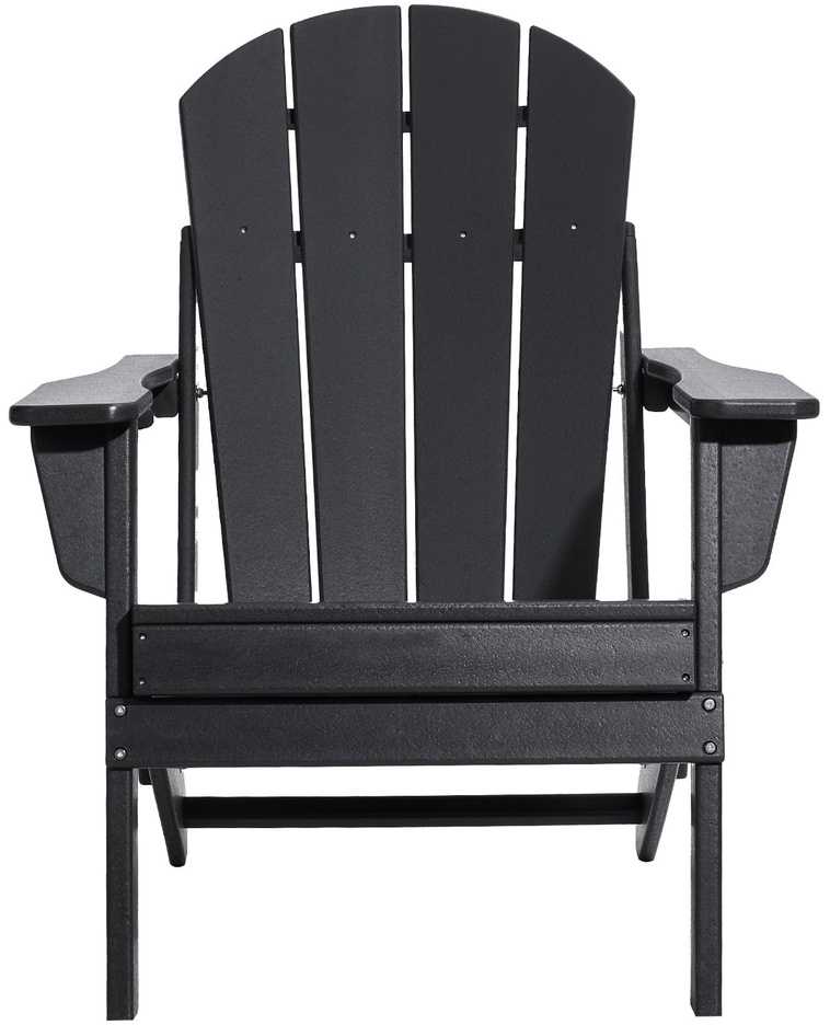 HDPE Adirondack kėdžių komplektas (2 vnt.), sulankstomos lauko terasos kėdės, visoms oro sąlygoms atsparios juodos Adirondack kėdės sodui, paplūdimiui, laužavietei