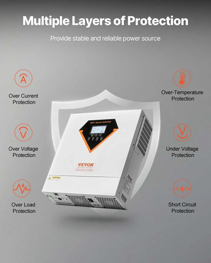 VEVOR Hibridinis saulės inverteris įkroviklis 3500W