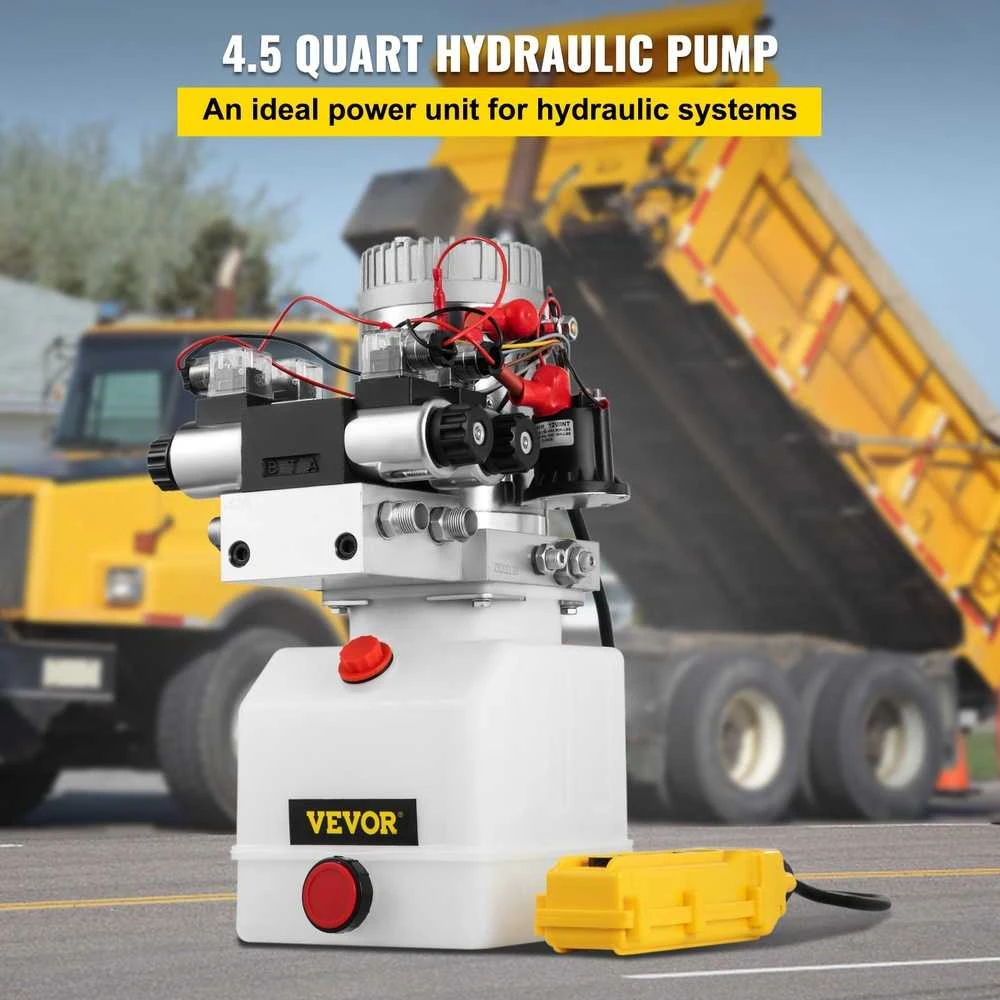 Hidraulinė jėgainė kėlimui, 12V DC, dvigubo veikimo, 4.5L, hidraulinis siurblys, keltuvas, platformoms