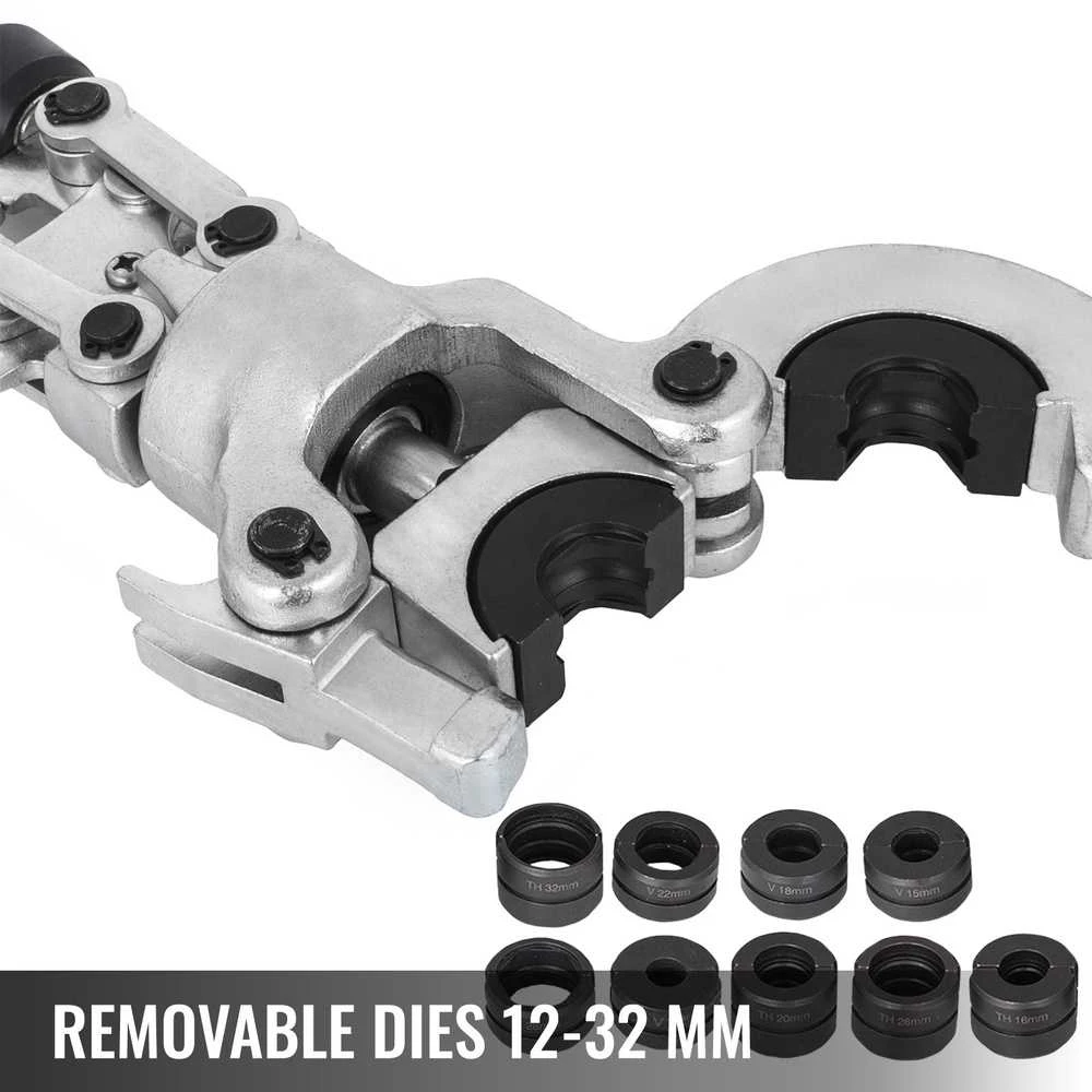 Hidraulinės replės V12-28mm TH16-32mm, 6T presavimo replės, vamzdžių presavimo įrankis, PE-X replės